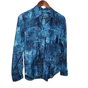 Lauren Ralph Lauren Silk Blend Tie-Dye Blouse
